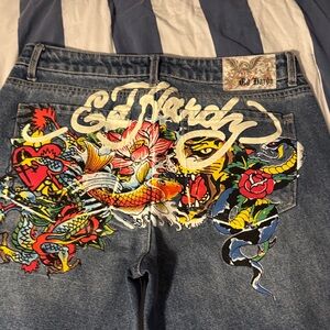 Ed Hardy Colorful Graphic Jeans